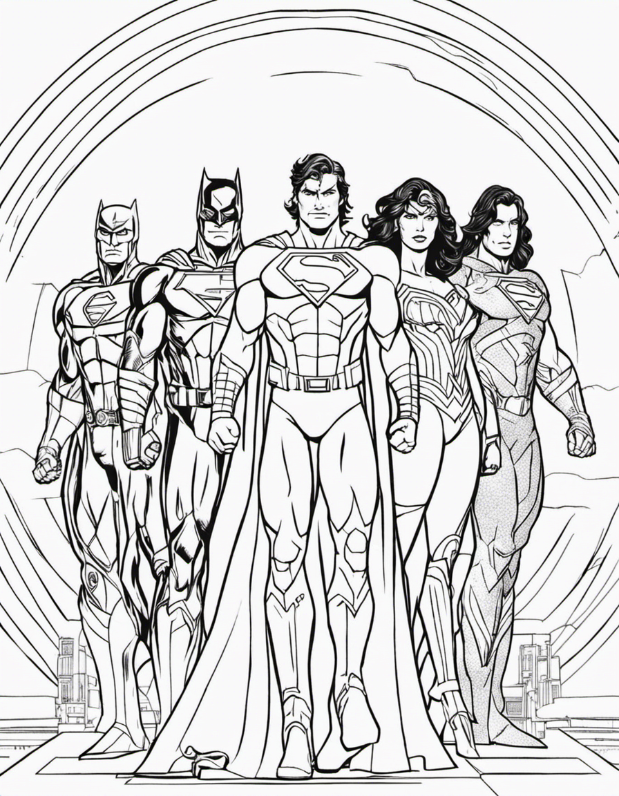 realistic justice league coloring page