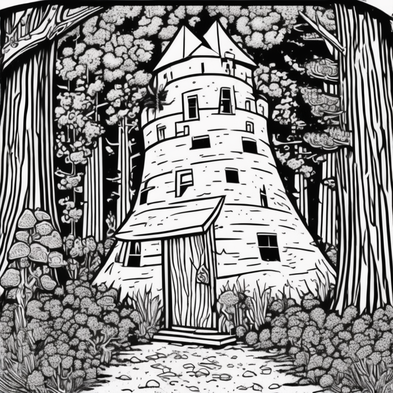 Wizard tower in the forest 