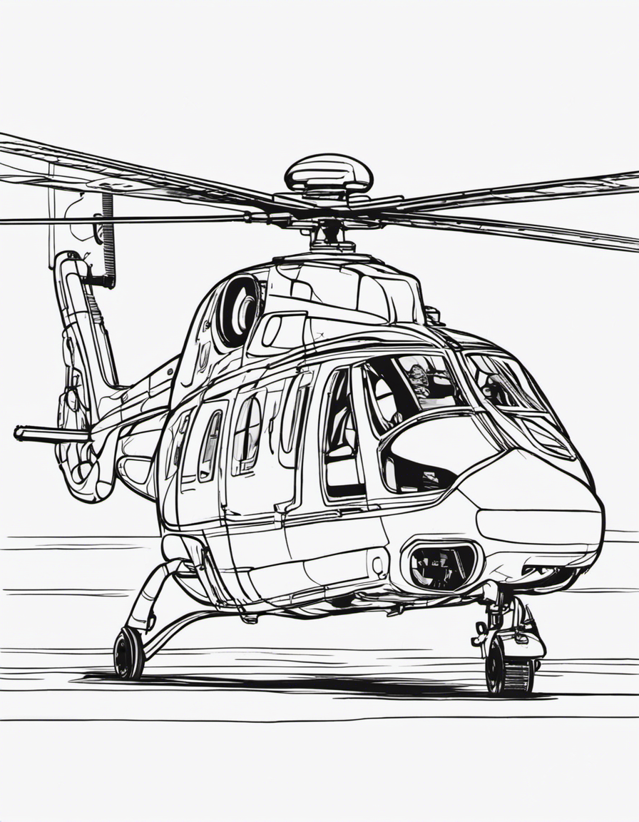 realistic helicopter coloring page