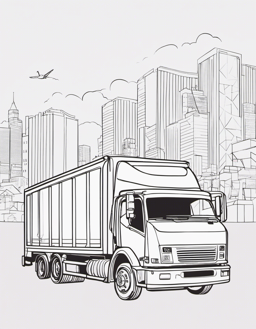 garbage truck for adults coloring page