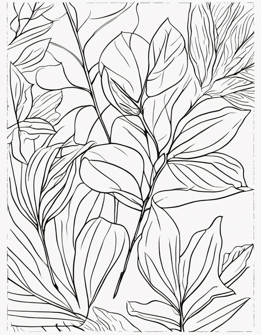 fall leaves for adults coloring page