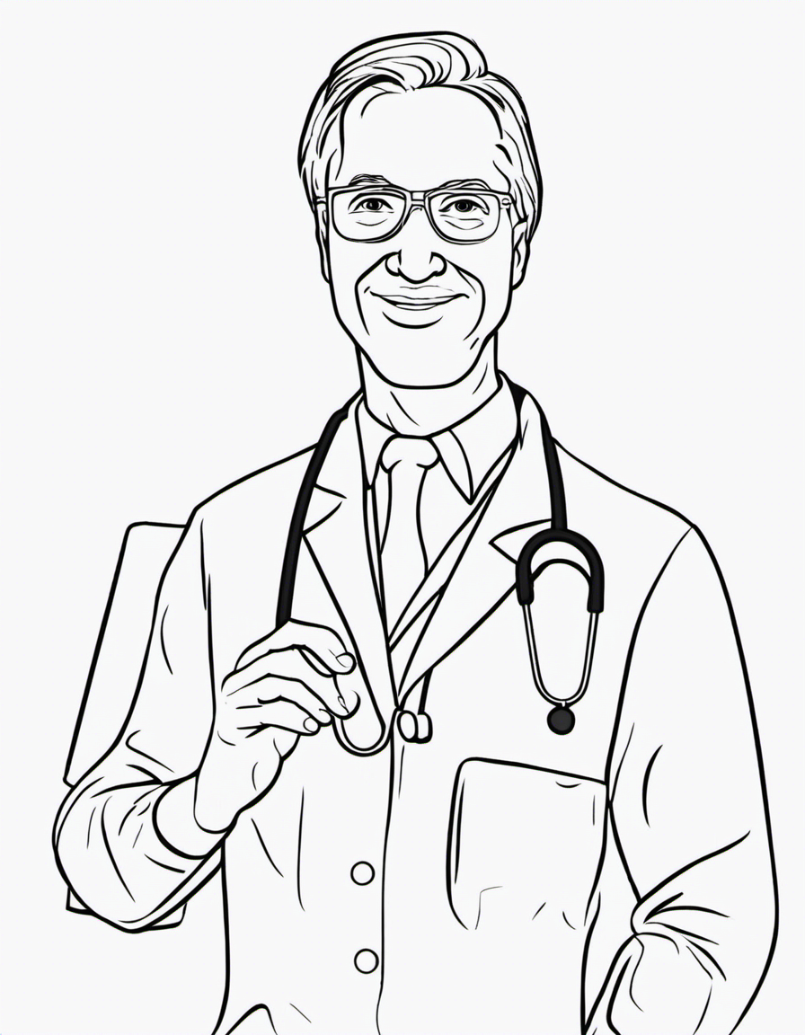 cartoon doctor nurse coloring page