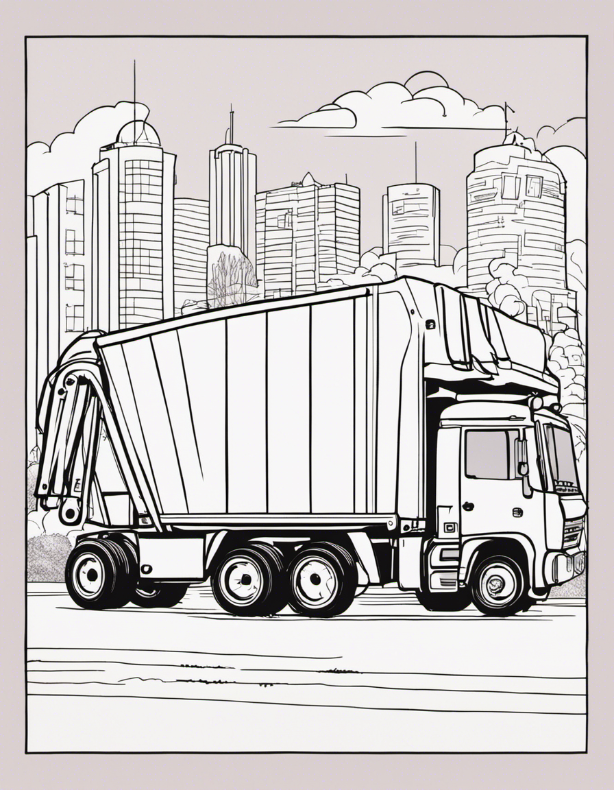 cartoon garbage truck coloring page