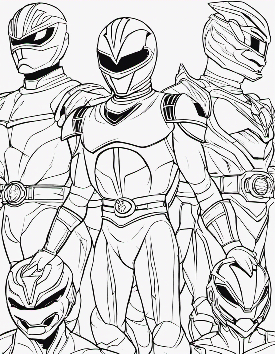 realistic power rangers coloring page