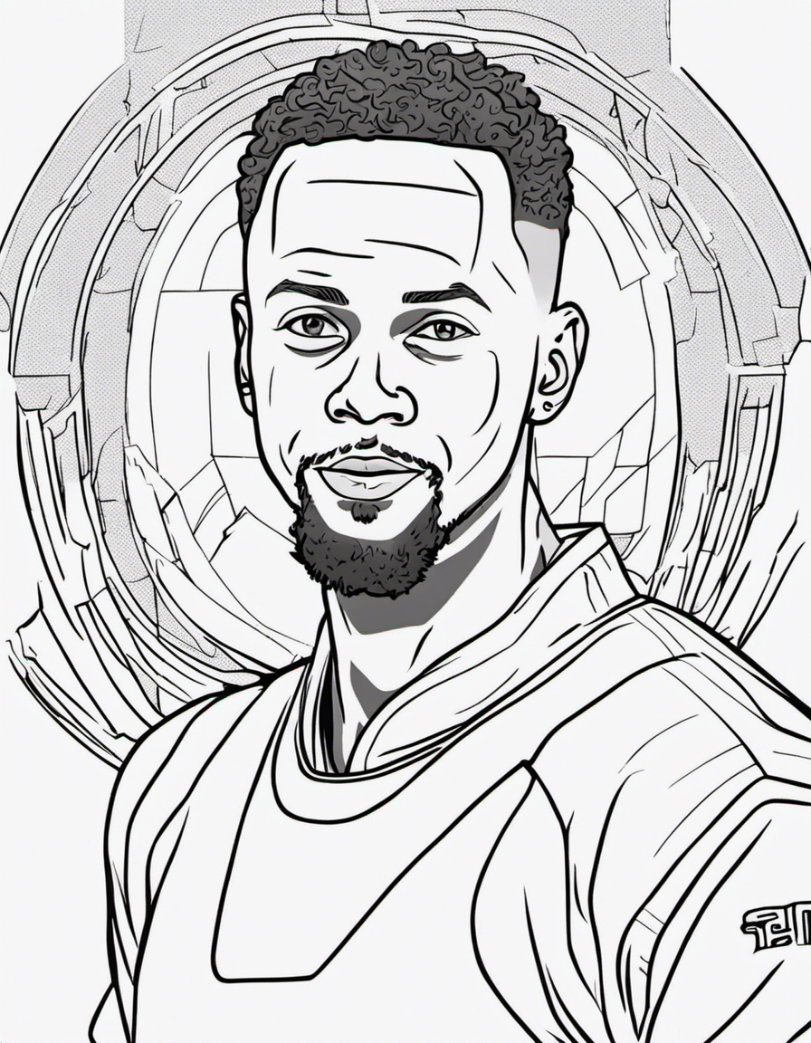 cartoon steph curry coloring page
