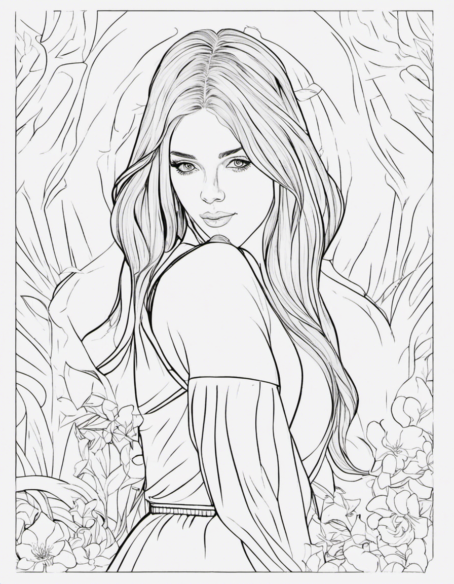 realistic for girls coloring page