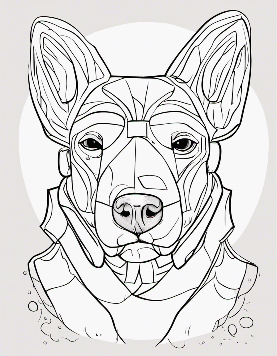 dog man for children coloring page