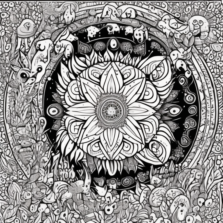 mandala animals coloring page