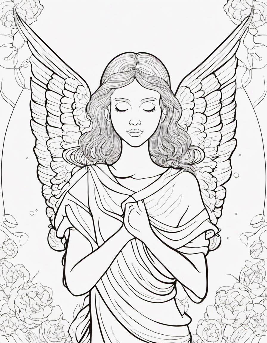 cartoon angel coloring page