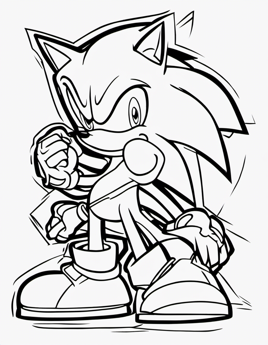 Free cartoon sonic coloring page 2023