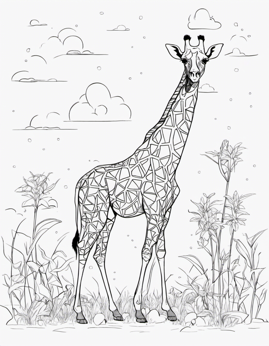 giraffe coloring page