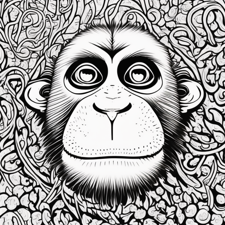 Monkey coloring page