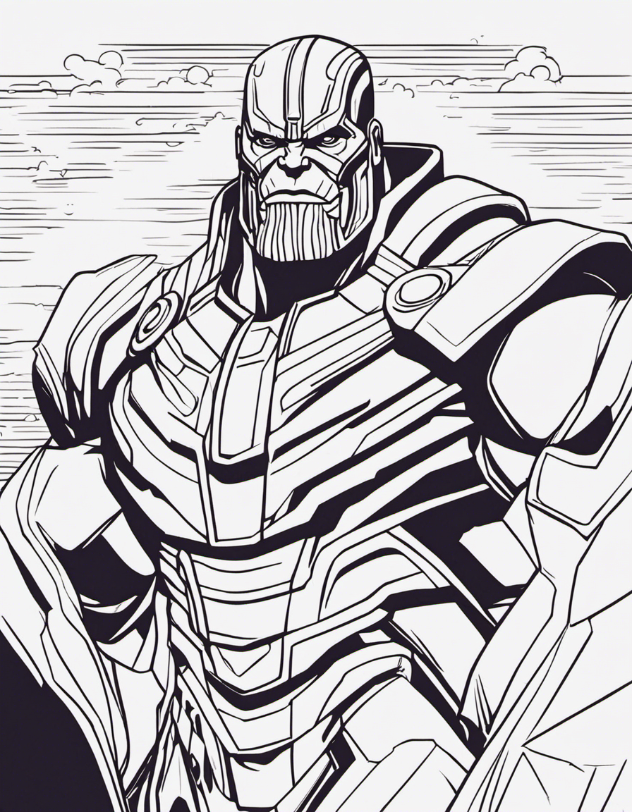 Thanos Coloring Book Style