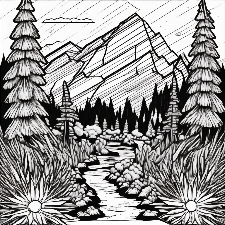 Landscape coloring page