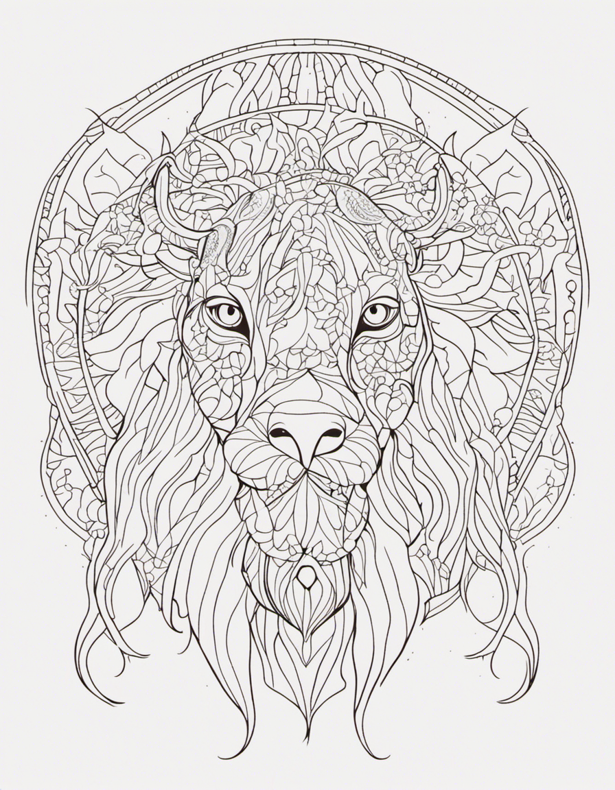animal mandala for children coloring page