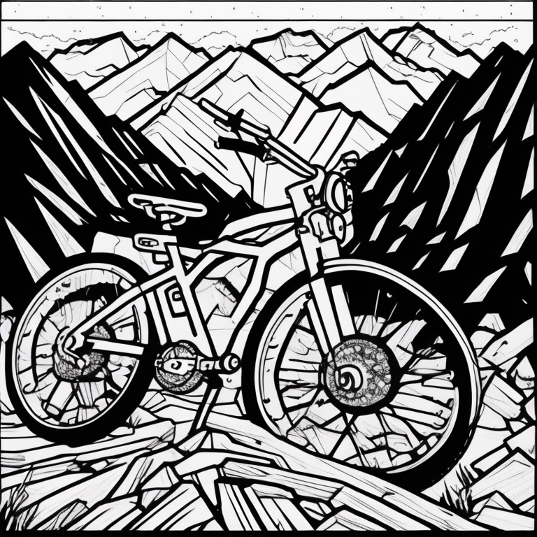 bike mountain coloring page