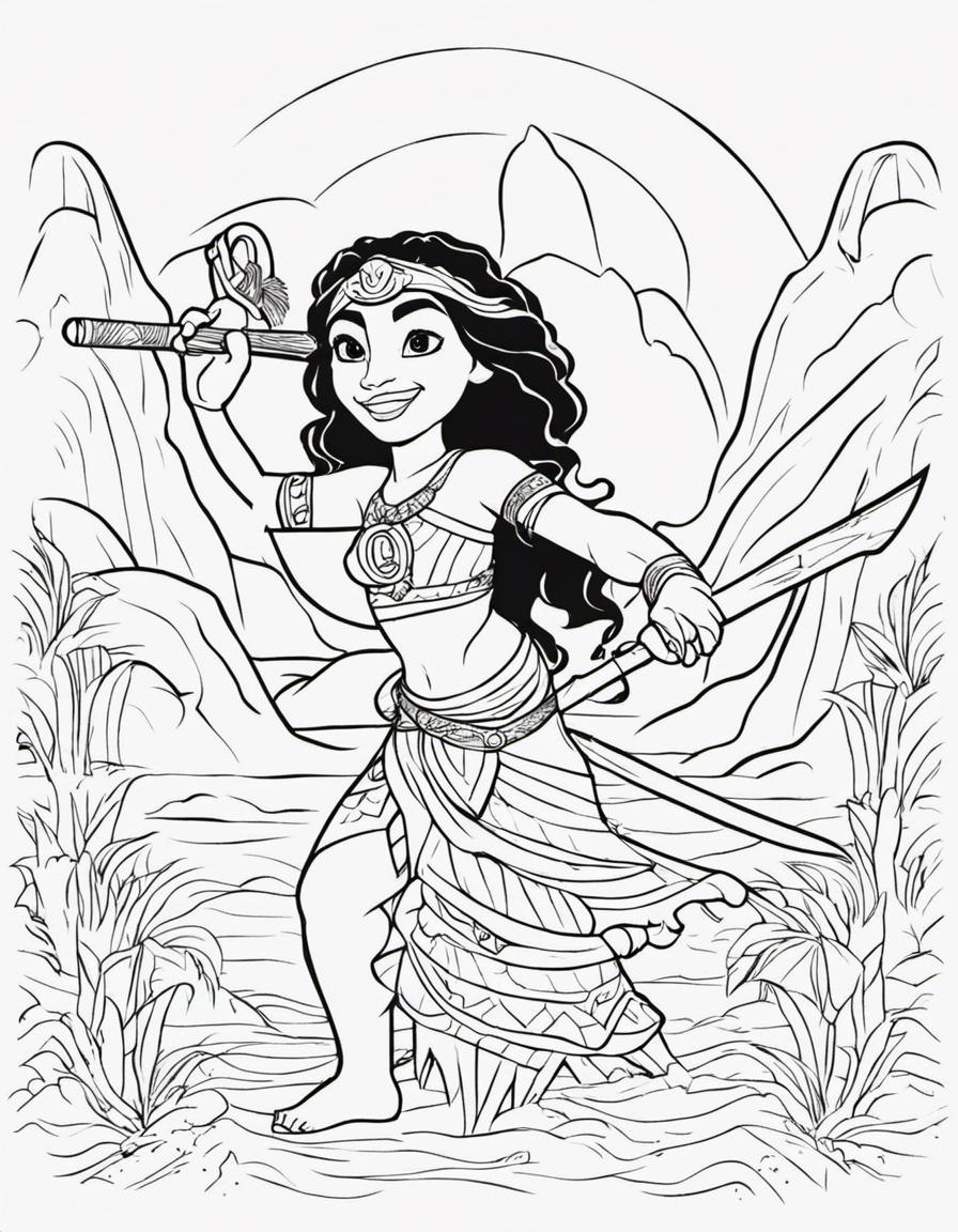 moana for children coloring page