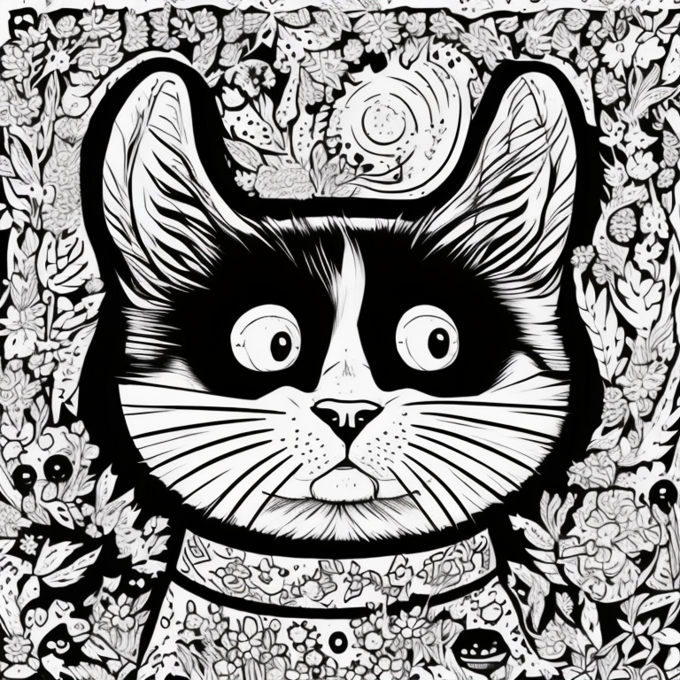 a cute cat coloring page