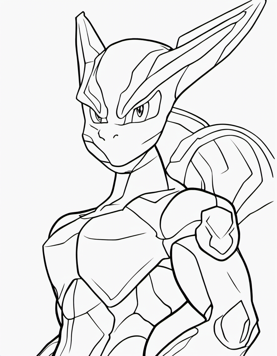 mewtwo portrait coloring page