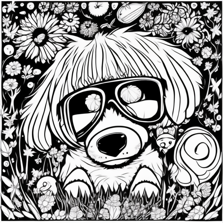 crie varios animais em preto e branco para colorir coloring page