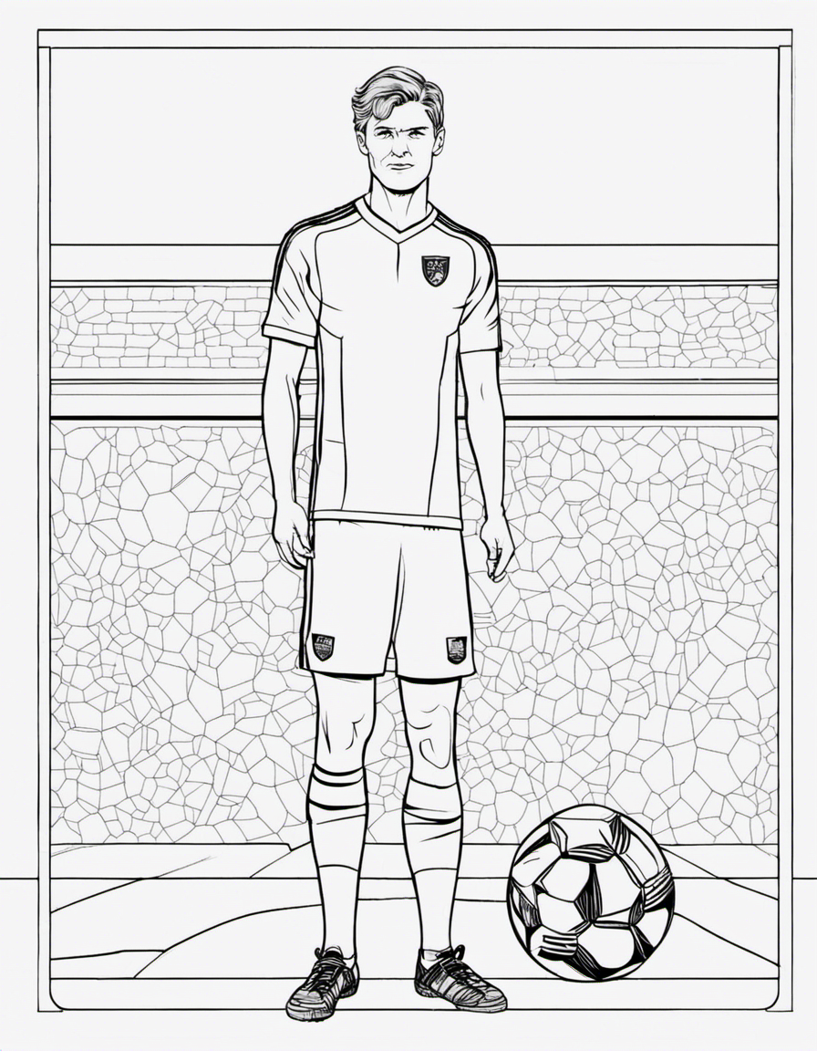 realistic soccer coloring page