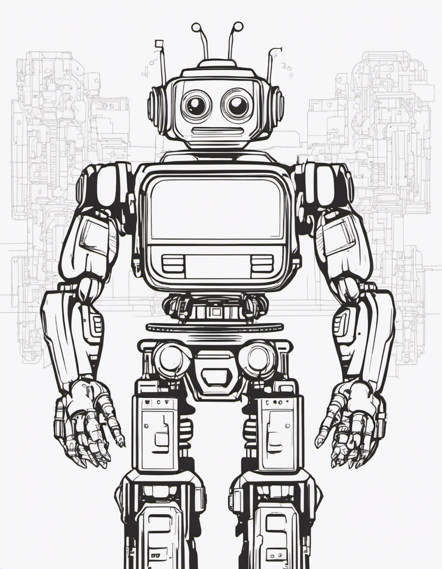 robot for children coloring page