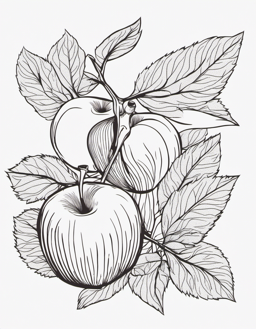 apple for children coloring page