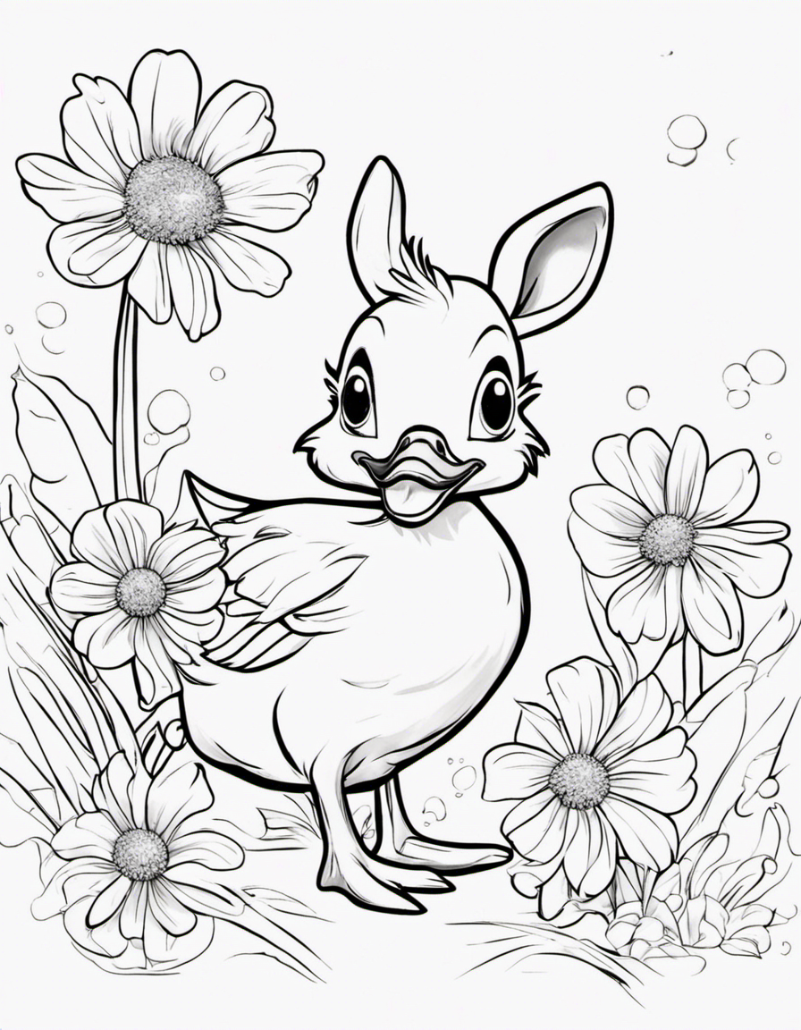 realistic daisy duck coloring page