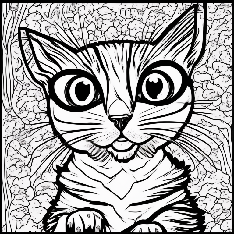 a cute cat coloring page