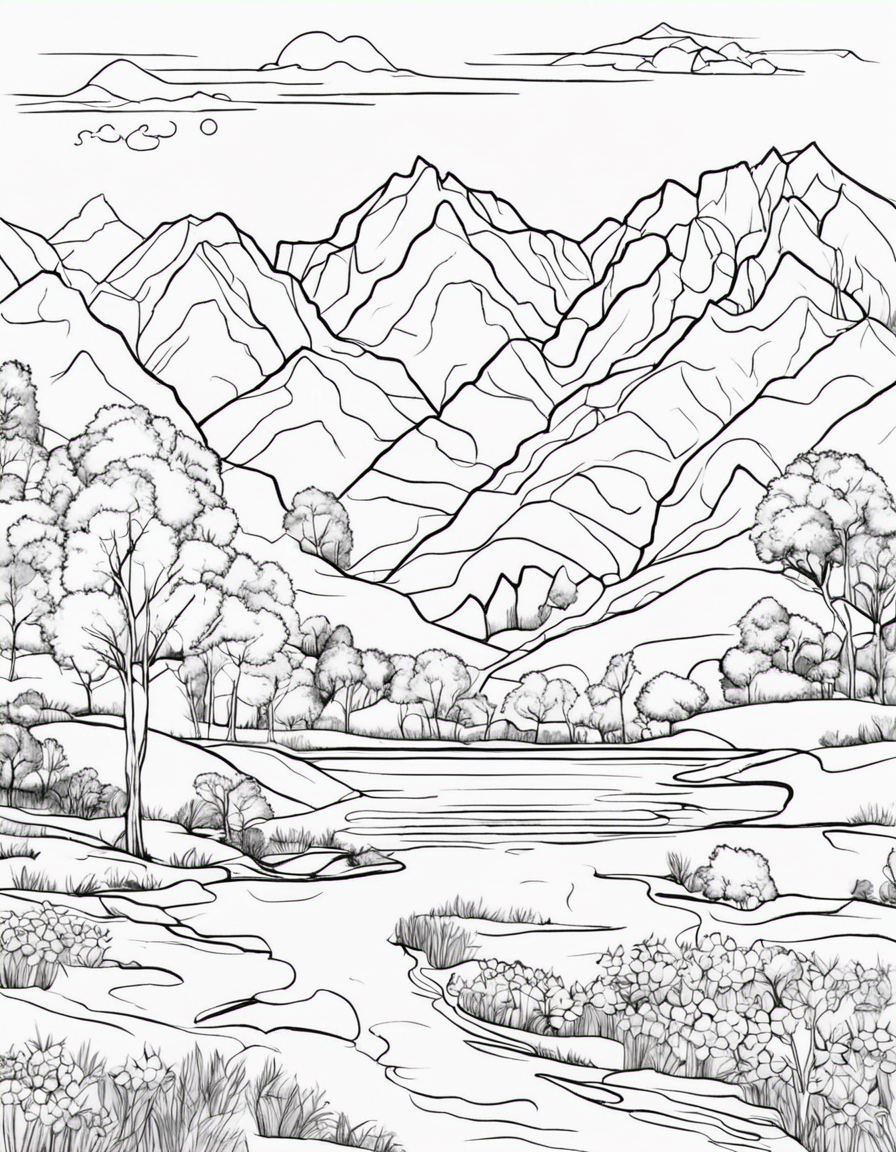 Landscape coloring page