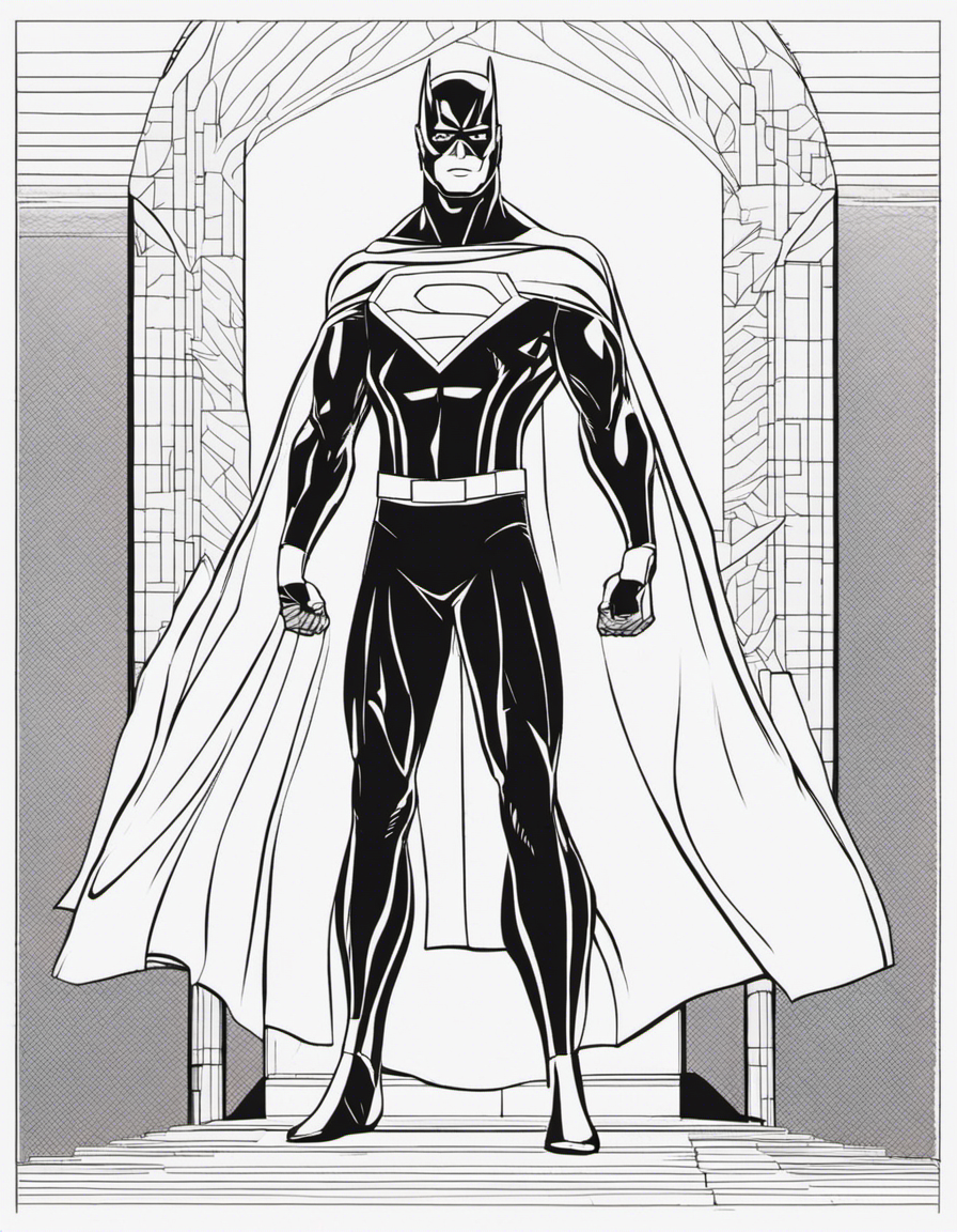 realistic superhero coloring page