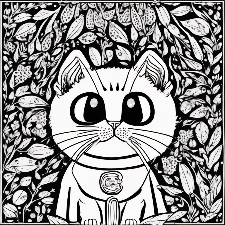 a cute cat coloring page