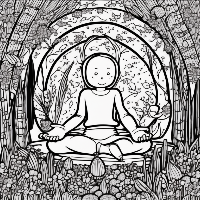 meditation coloring book coloring page