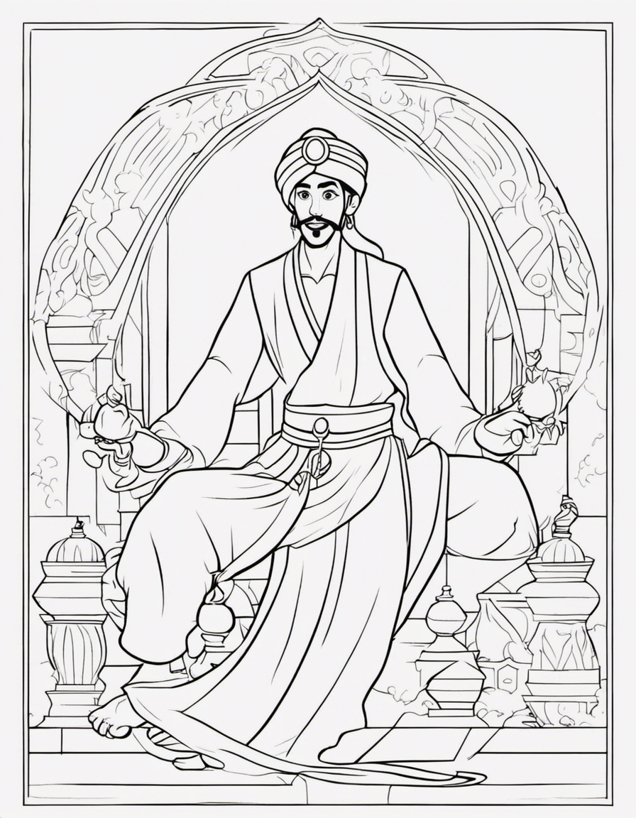 cartoon aladdin coloring page