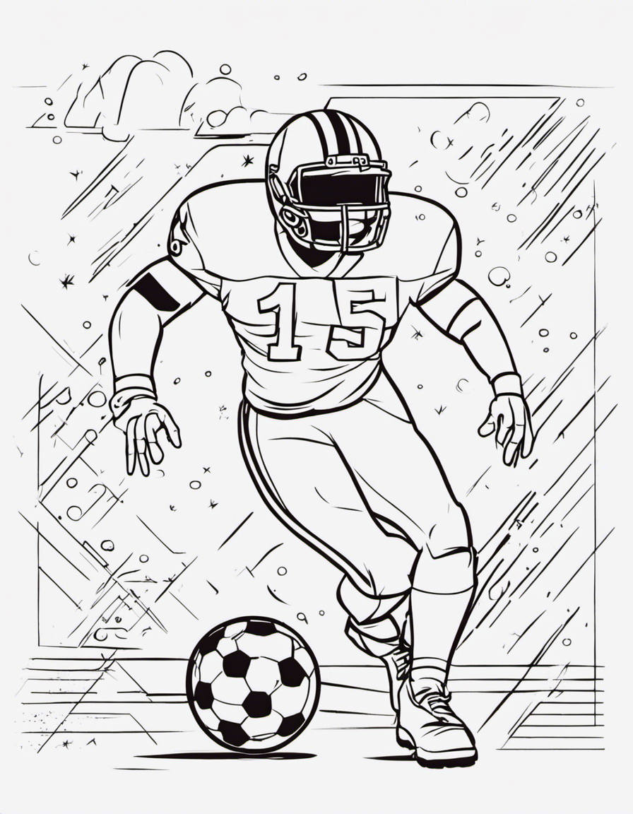 cartoon football coloring page