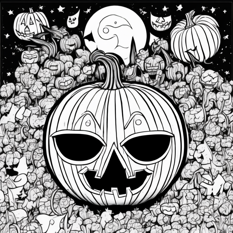 Halloween, detailed, coloring page, clean line art 