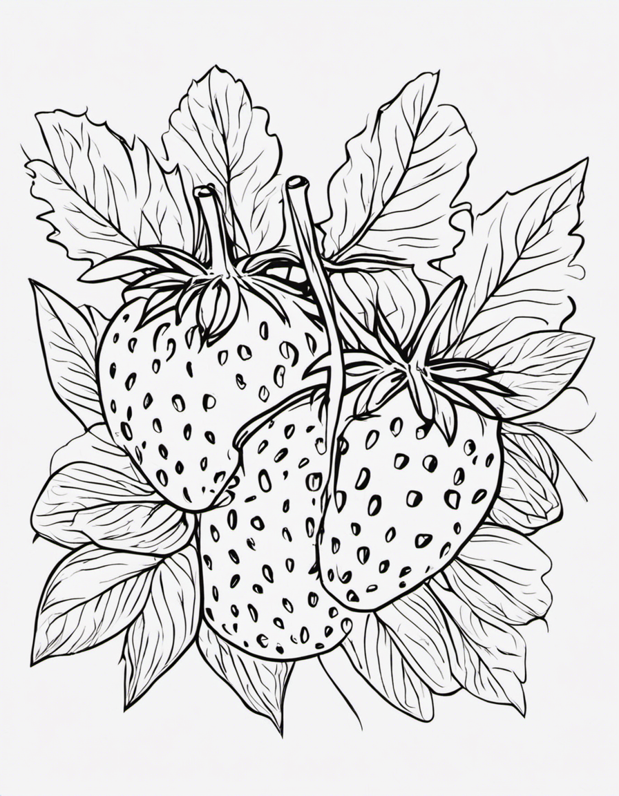 strawberry for adults coloring page