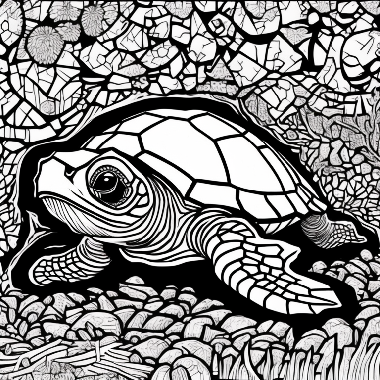 Baby turtle coloring page