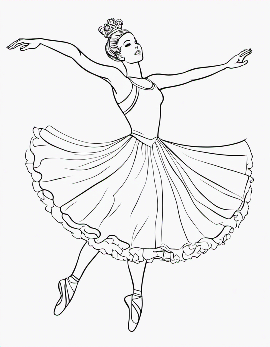 ballerina for children coloring page