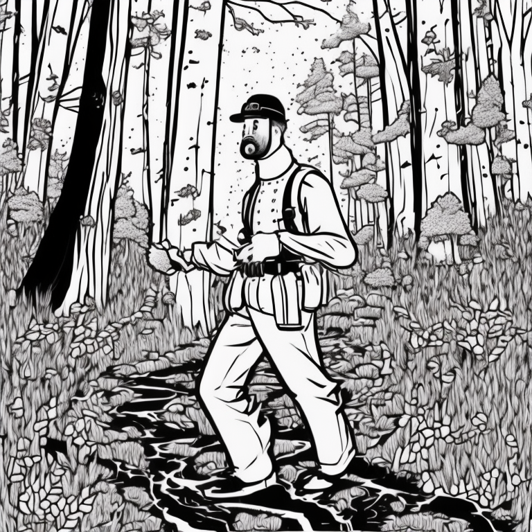 gis user in the forest coloring page