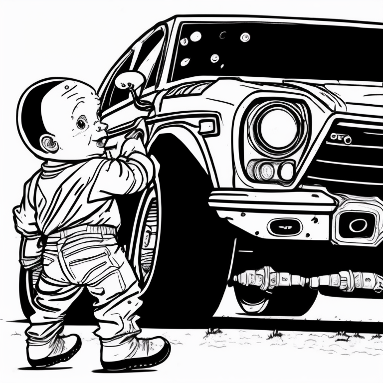 baby playing with cars