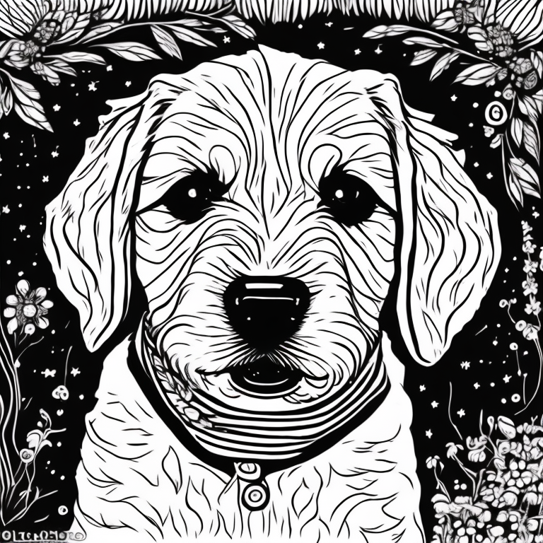 a cute dog
 coloring page
