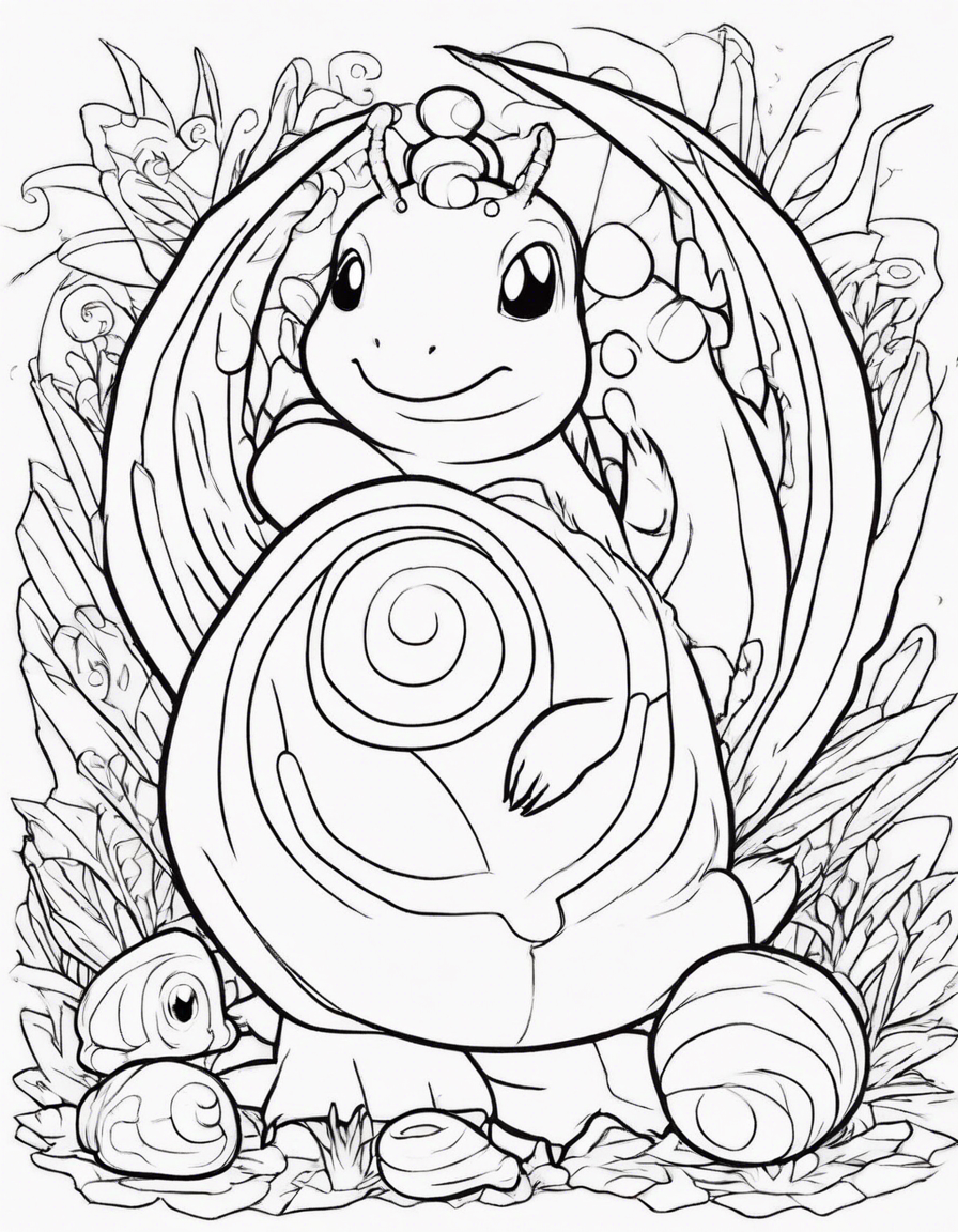 pokemon dragon snail coloring page