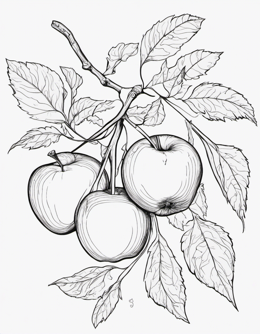 apple for adults coloring page