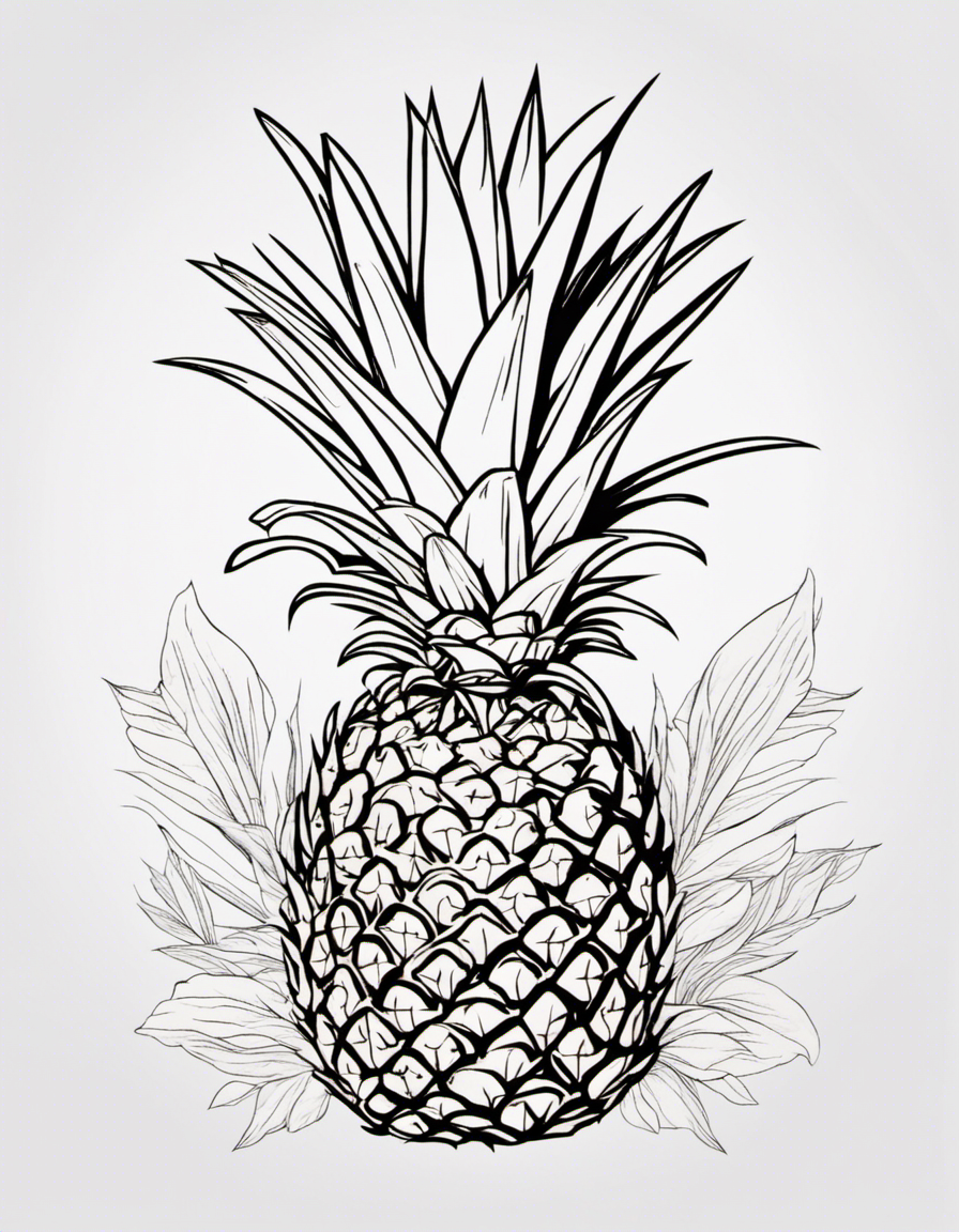 realistic pineapple coloring page