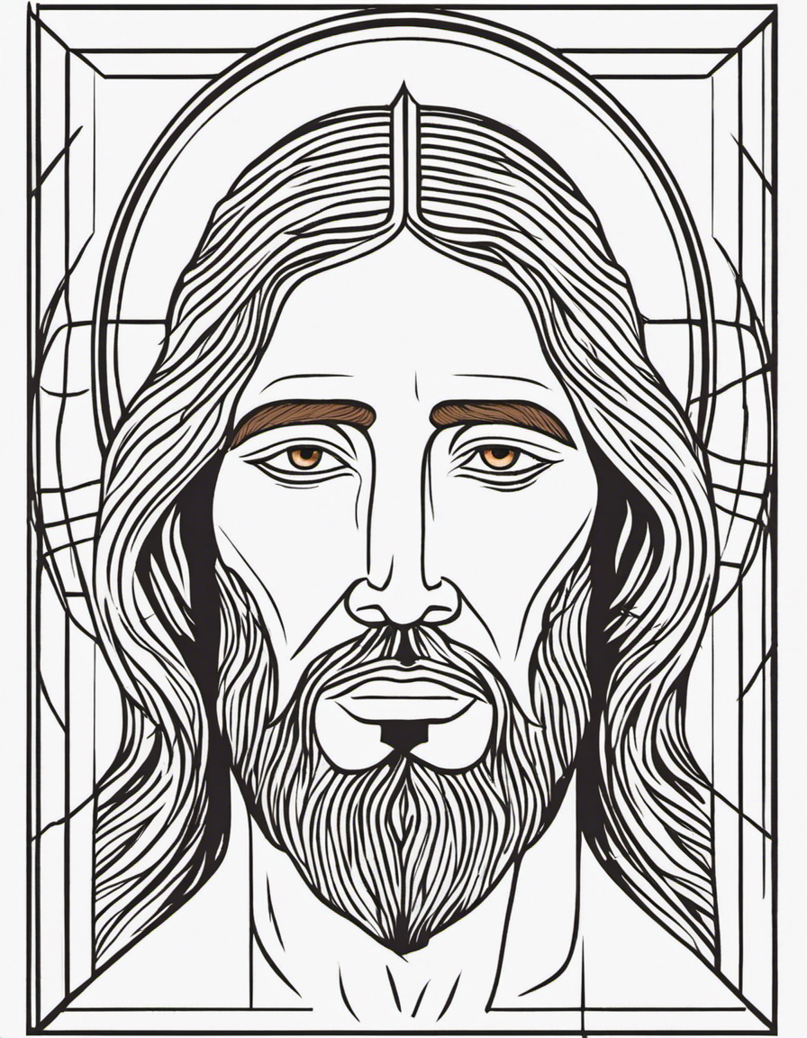 Jesus Yeshua face coloring page