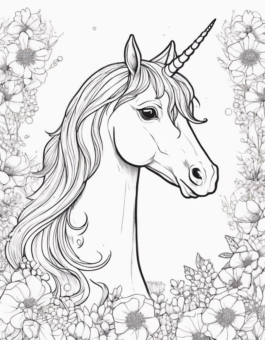 Baby unicorn  coloring page