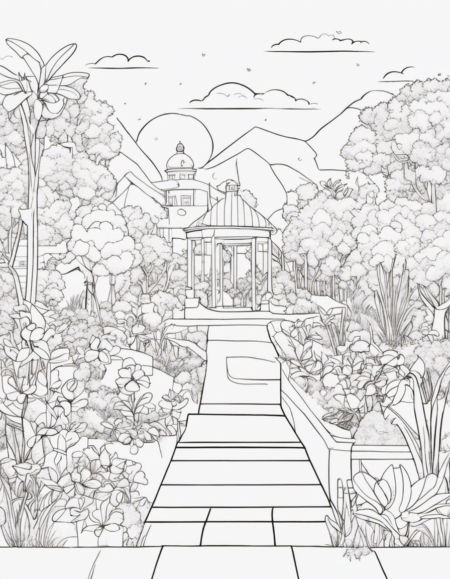 cartoon garden coloring page