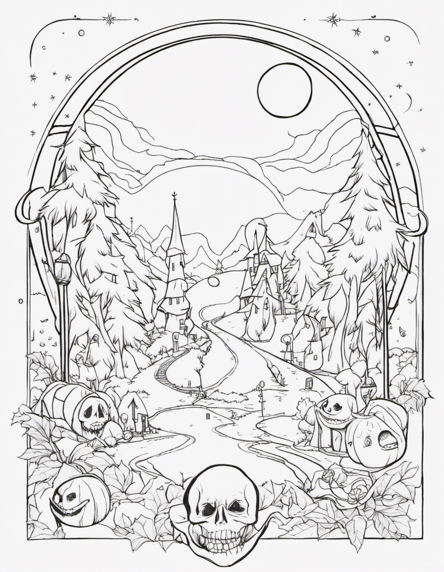 realistic nightmare before christmas coloring page