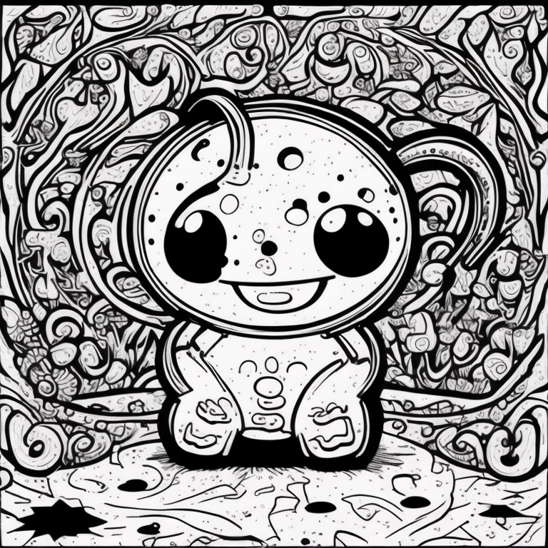 smiling teapot, cute coloring page